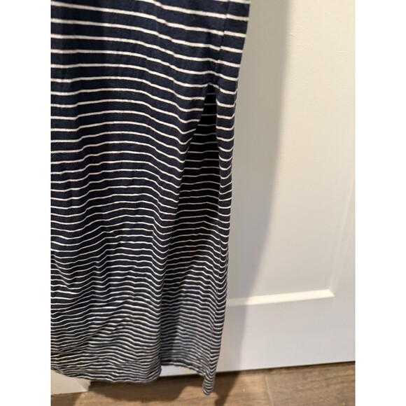 Pact Organic Cotton Sleeveless Striped Maxi Dress Drawstring Waist Pockets Small - Picture 4 of 6